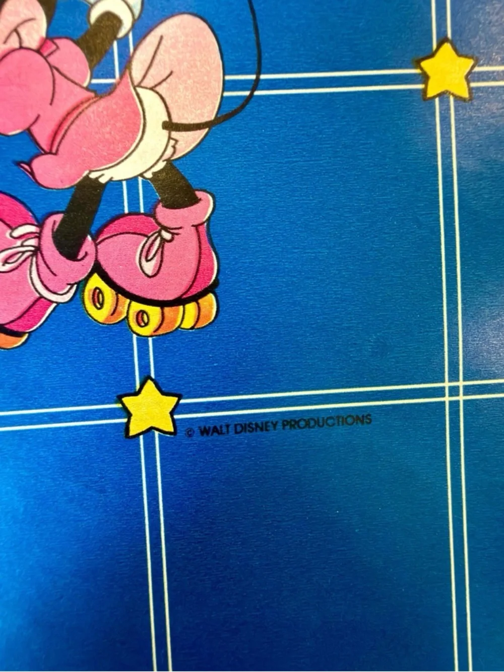 Disney Vintage 1980’s Mickey and Minnie Rollerskating wrapping paper Sheet- Rare